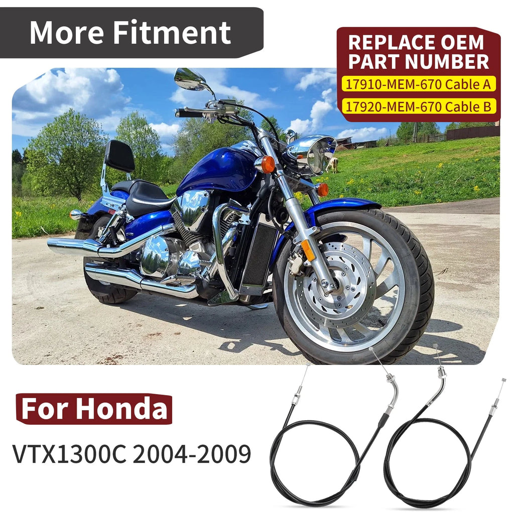 Throttle Cable Push & Pull Set for Honda VTX1300 (2004-2009)