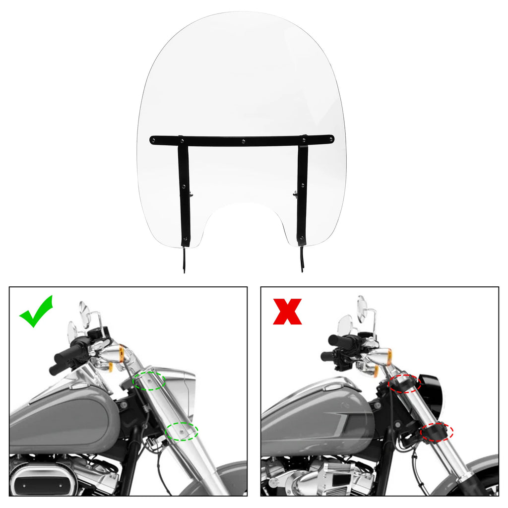 Clear Windshield for Harley Heritage Softail Fatboy Classic Slim (2000–2017)