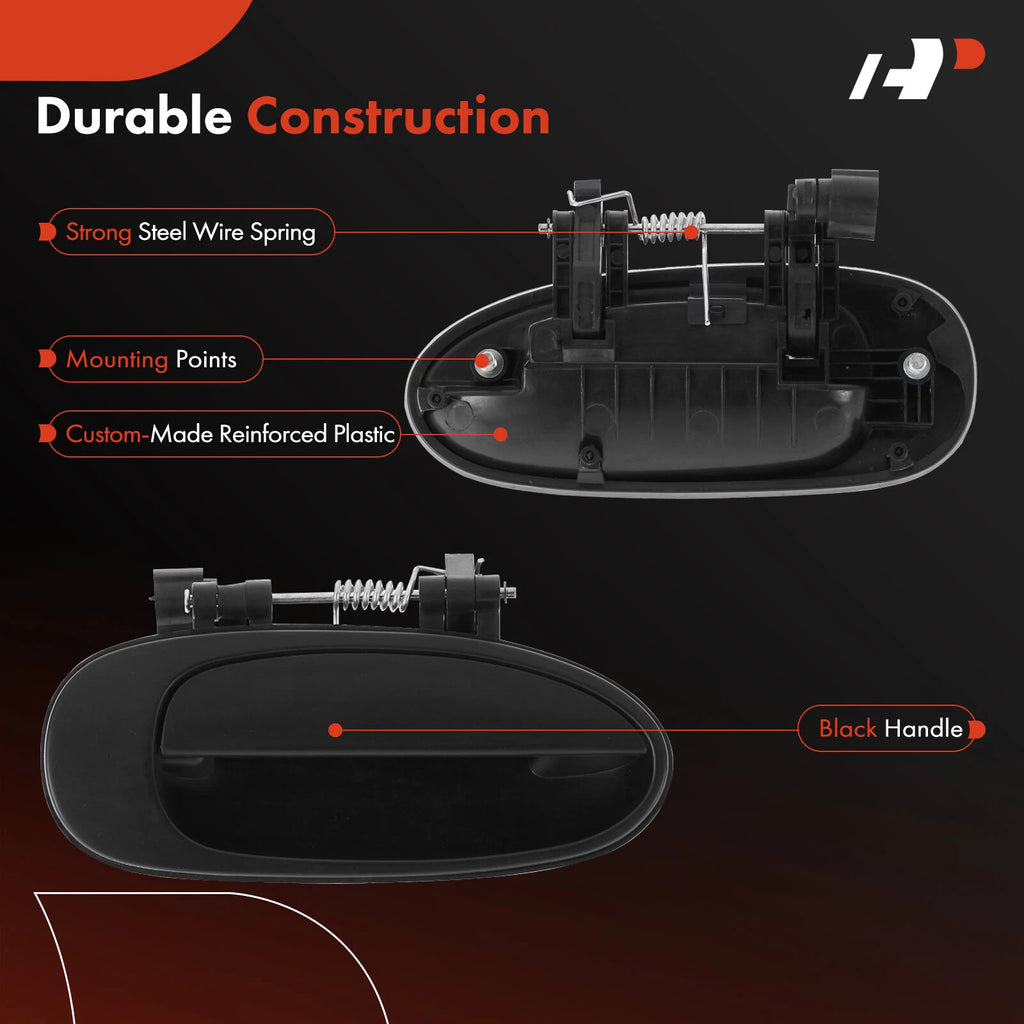 Rear Right Black Exterior Door Handle for Kia Sephia (1998–2000)