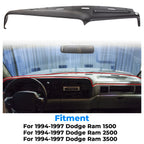 Dash Cover Cap for Dodge Ram 1500 2500 (1994–1997) Black Molded Overlay
