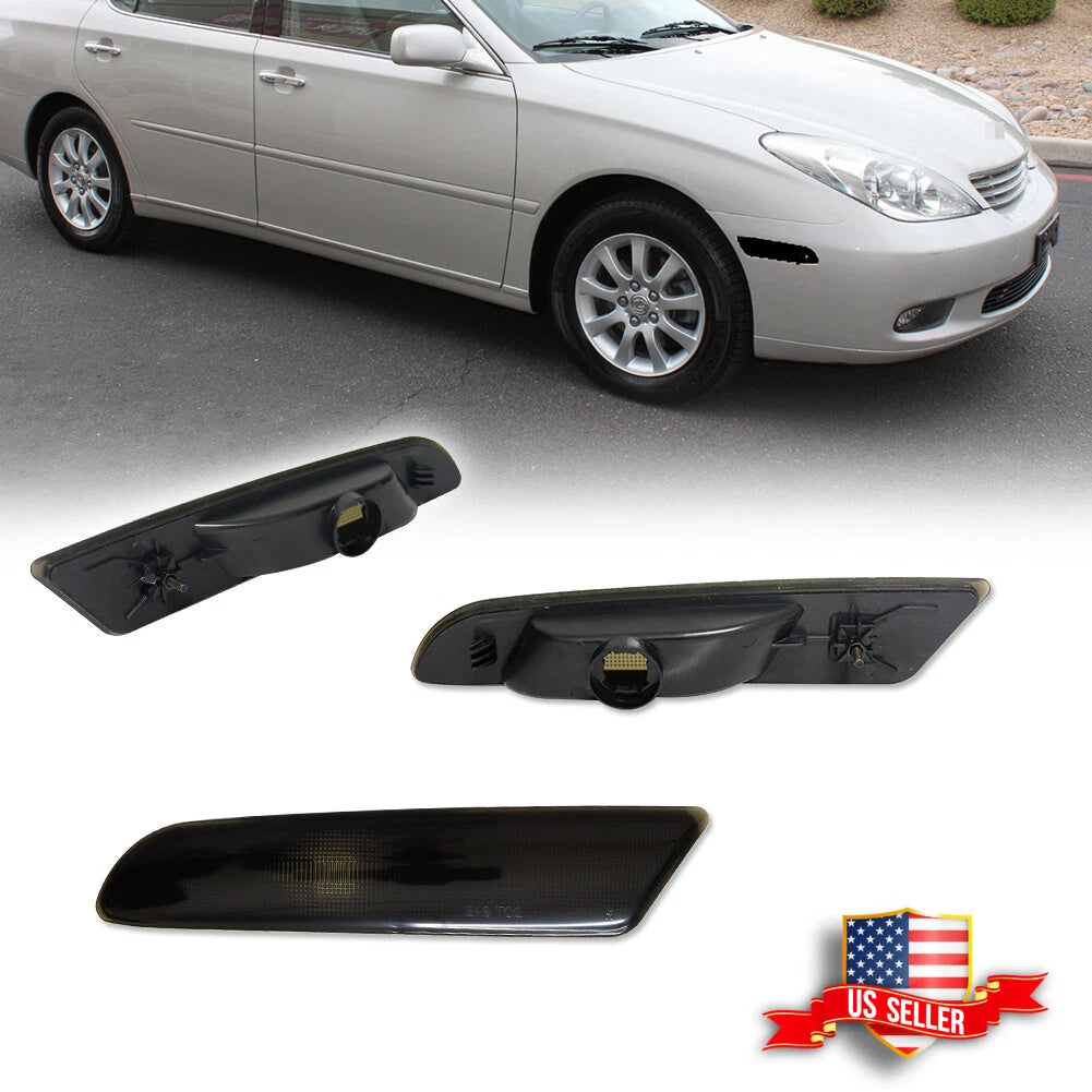 2X Smoked Lens Front Side Marker Lights for Lexus ES300 (2002–2003) & ES330 (2004–2006)