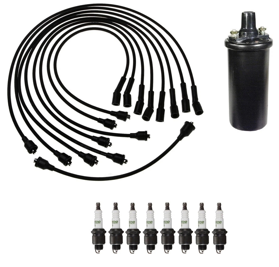Ignition Wires & Spark Plugs Kit for Chevy Chevelle, Impala (1966–1976)