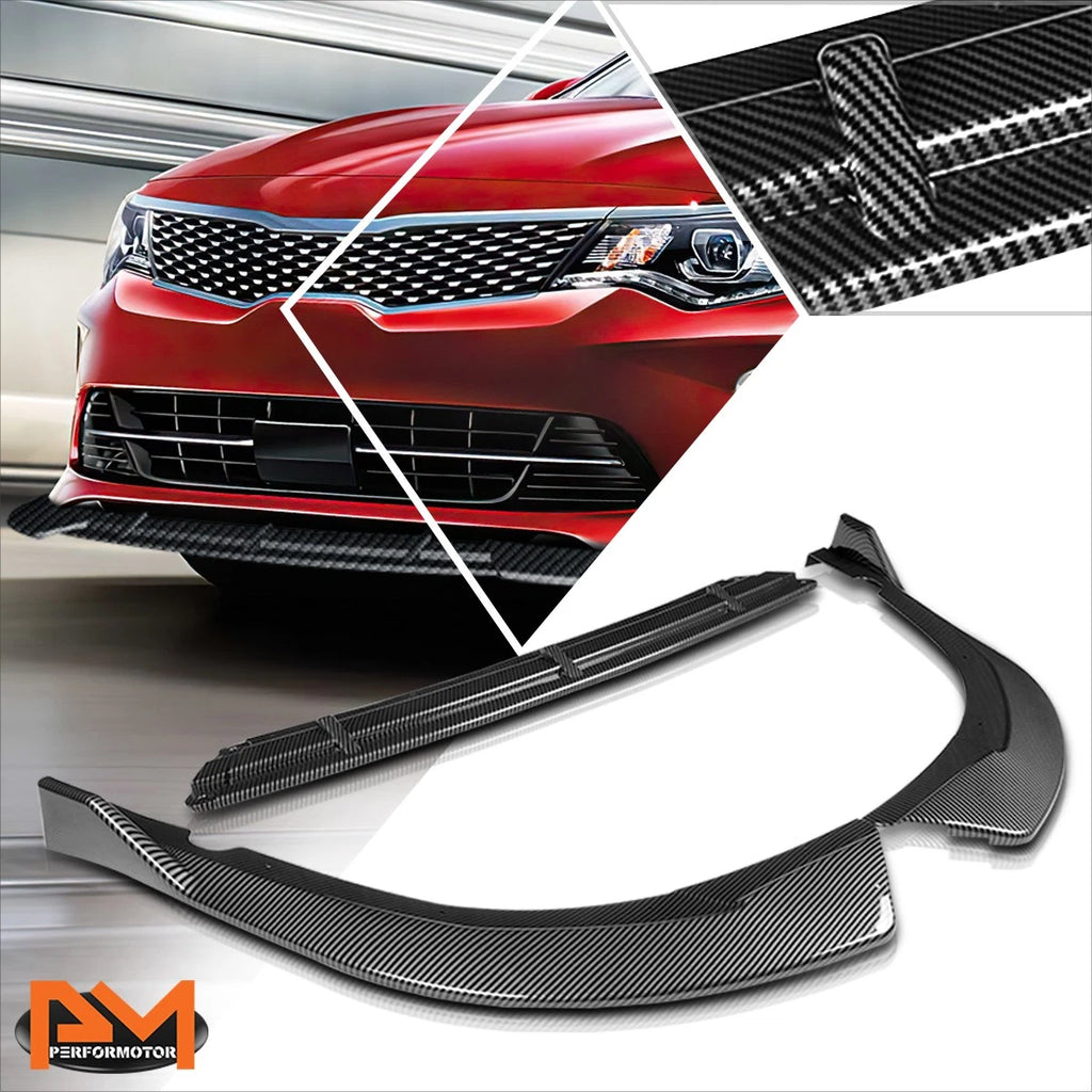 Carbon Look Front Bumper Body Kit Spoiler Lip for Kia Optima SX SXL (2016–2018)