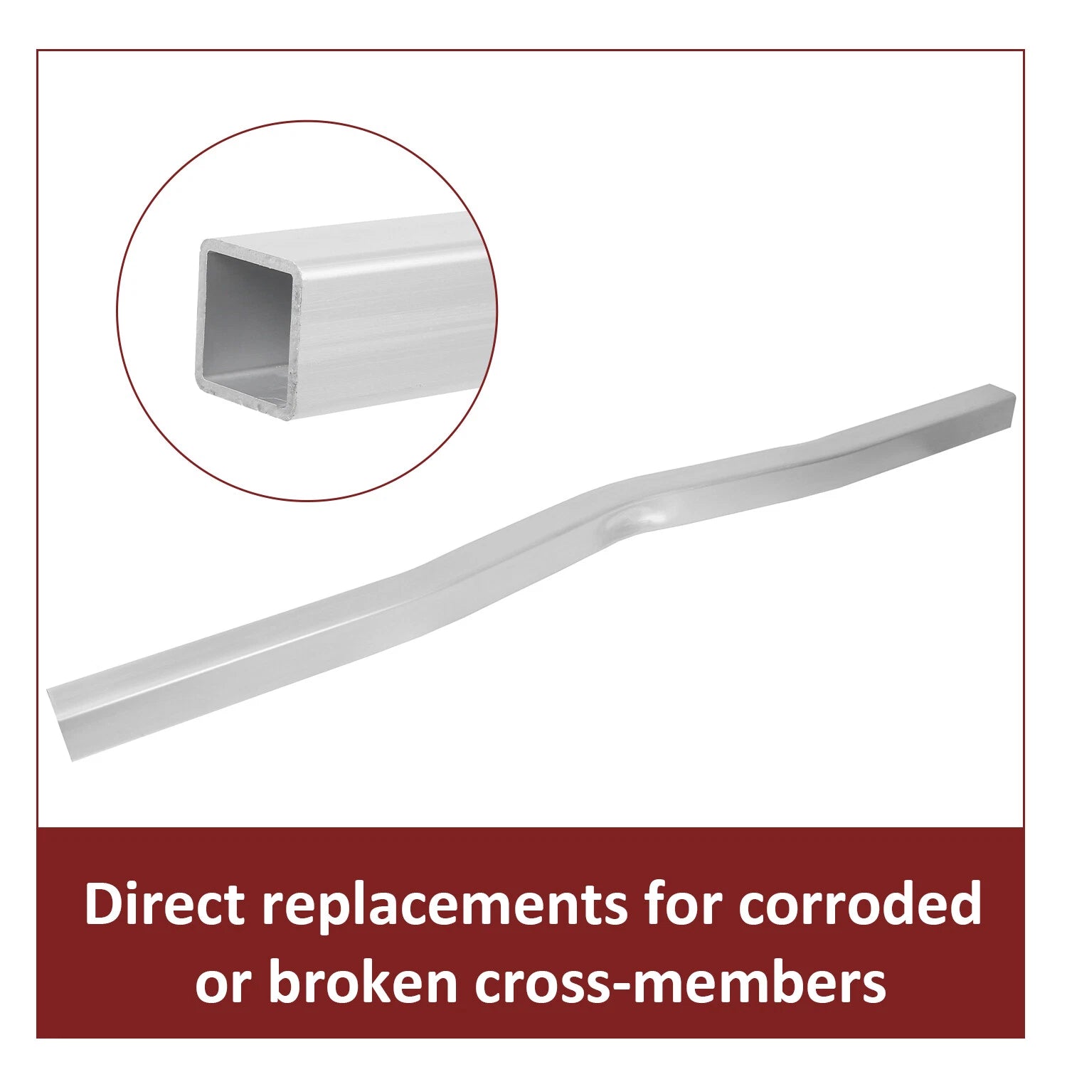 Aluminum Crossmember for Boat Trailer Frame (3"x 3"x 72")