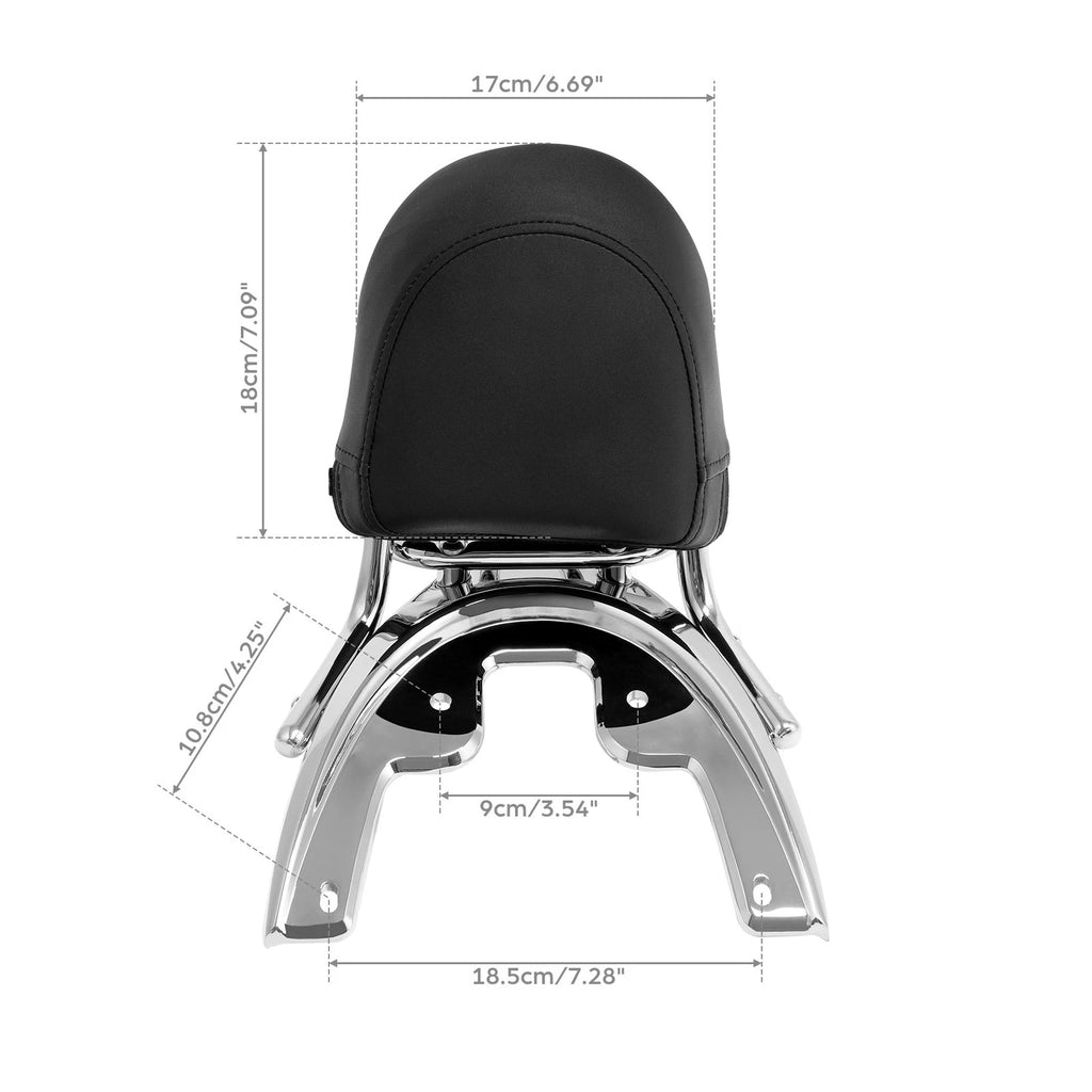 Backrest Pad Sissy Bar Luggage Rack Baseplate for Harley V-Rod (2002–2006)