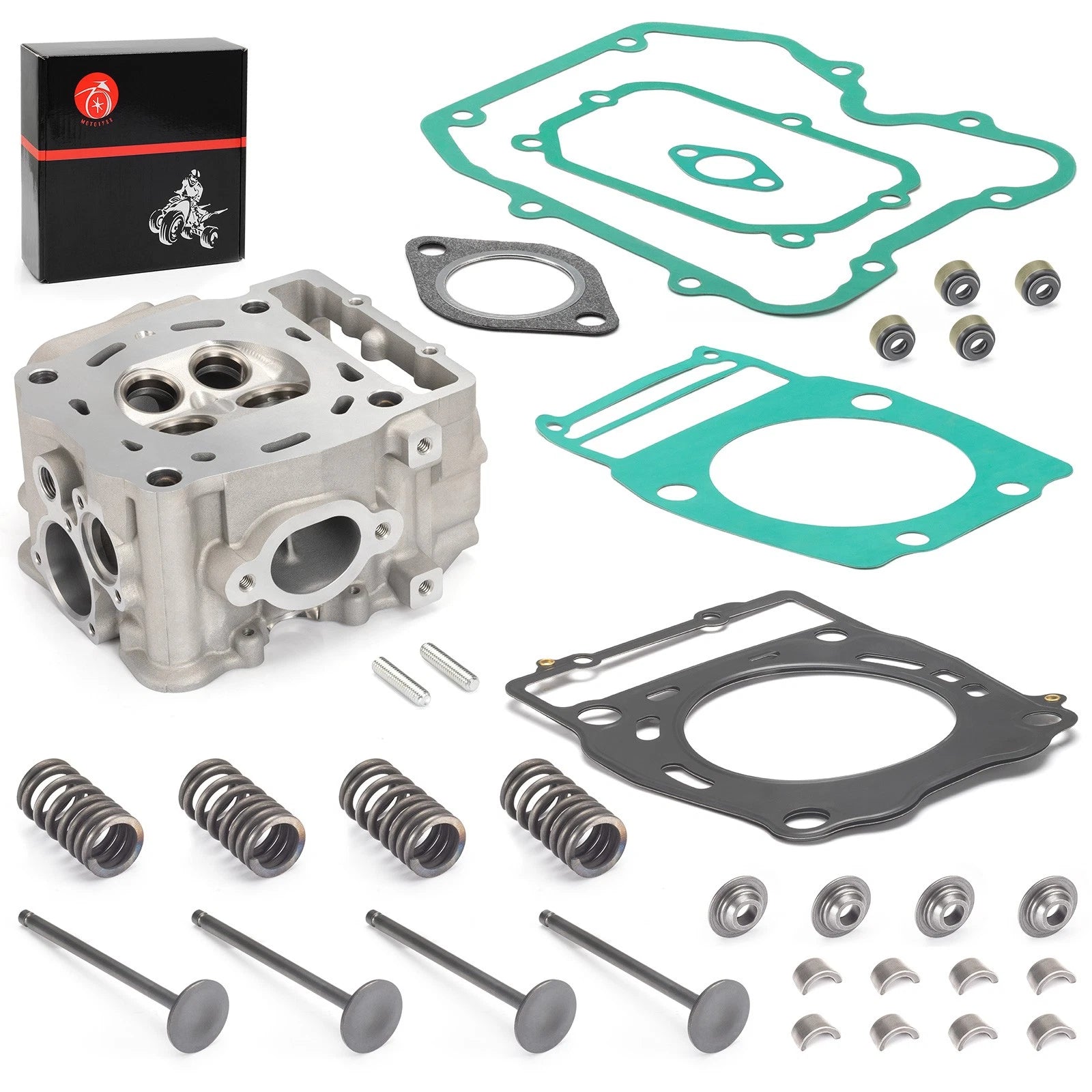 Engine Cylinder Head + Valve Kit for Polaris Magnum Sportsman Scrambler ATP 500 (2000–2005)
