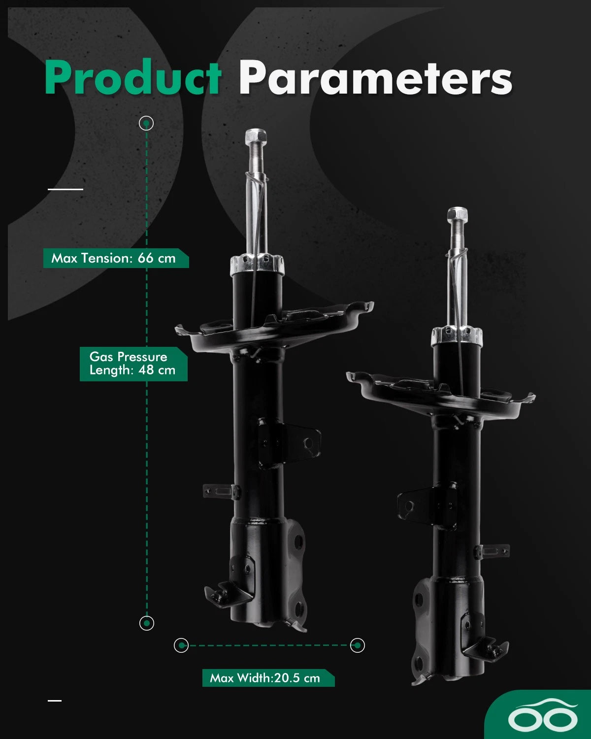 Rear Pair of Shocks Struts for Toyota Highlander Lexus RX330 (2004–2007)