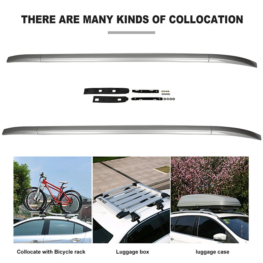 Roof Rack Rails for Mitsubishi Outlander (2013–2019) Silver Aluminum