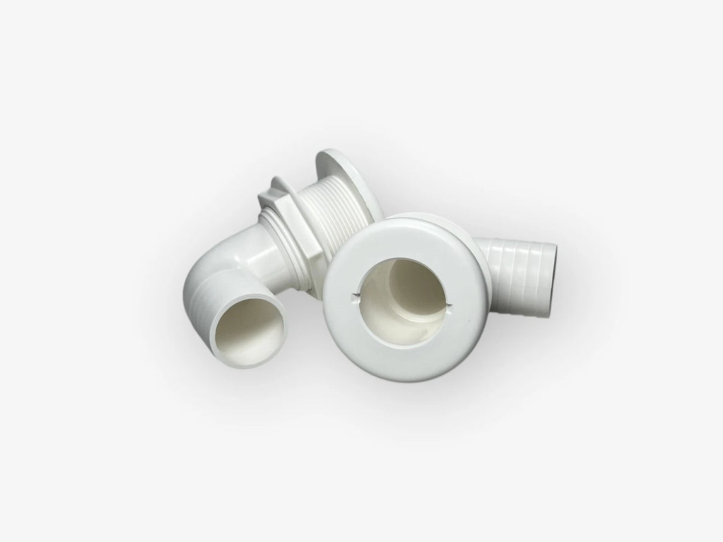 Set of 2 Thru Hull 90 Degree Barbed Fittings for TH Marine (TH-1592-B)