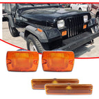 Set of 4 Amber Side Marker and Turn Signal Lights for Jeep Wrangler (1987–1995)