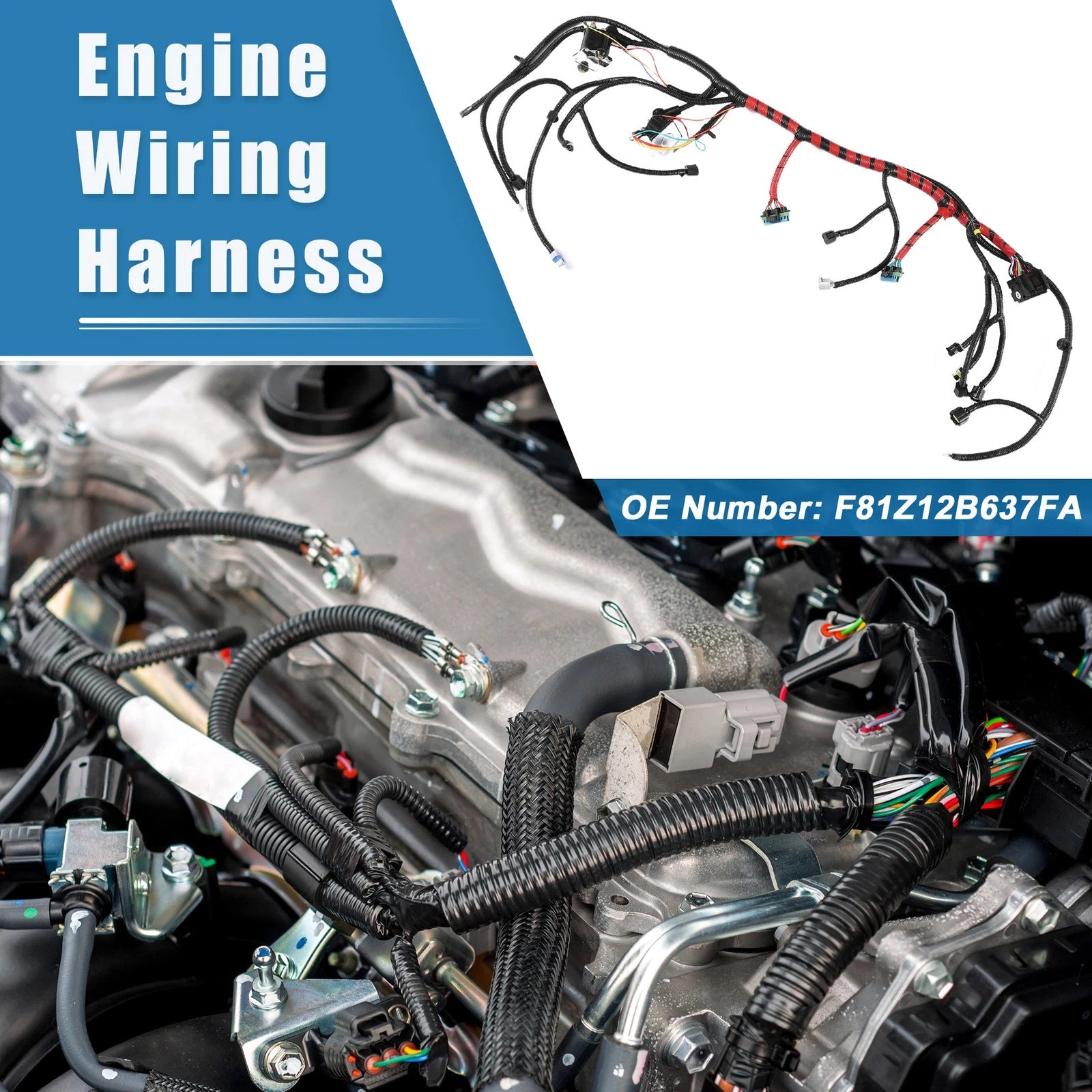 Set of 1 Engine Wiring Harness for Ford F250 F350 (1999–2007) Replaces NO.F81Z12B637FA