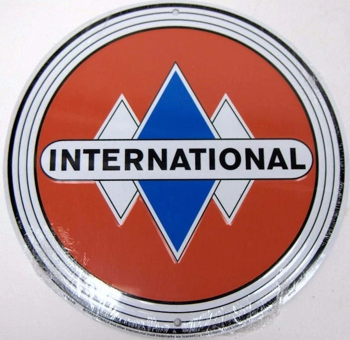 Round International Truck Tractor Sign Tag Classic Parking Plate