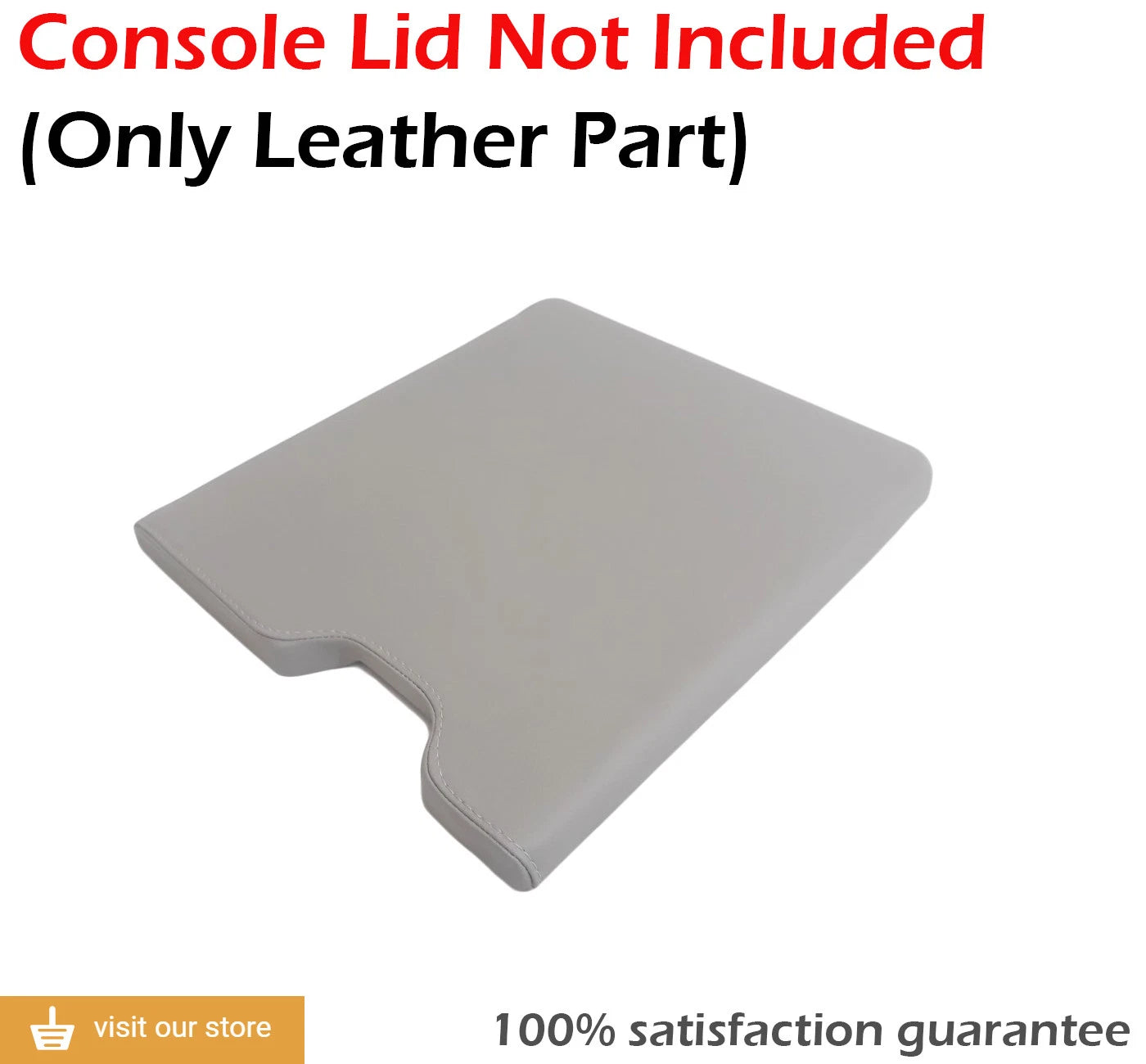 Leather Synthetic Console Armrest Cover for Ford F150 (2015–2019) Gray