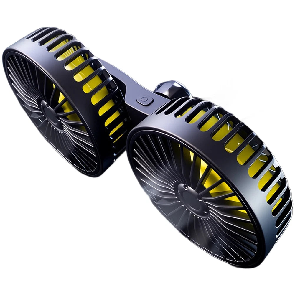 Dual Head USB Fan for Backseat Use (360 Degree Rotation, 3 Speed)