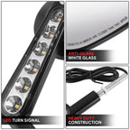 Oval LED Signal Side View Mirrors for Universal Naked Bike Cruiser