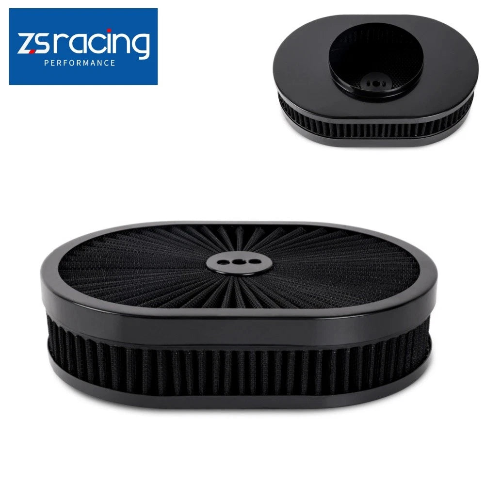 12" Oval Air Cleaner for SBC BBC Chevy (Fits 4 Barrel Carburetor)