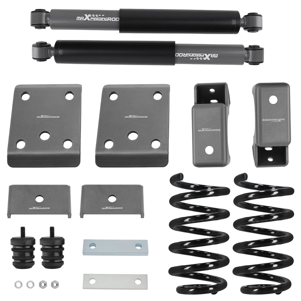 3" Front 5" Rear Drop Shock Coil Kit for Silverado Sierra (2007–2013) 2WD 4WD