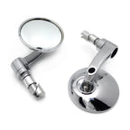 Chrome Round Bar End Mirror for Harley (7/8", 1", 22mm, 25mm)
