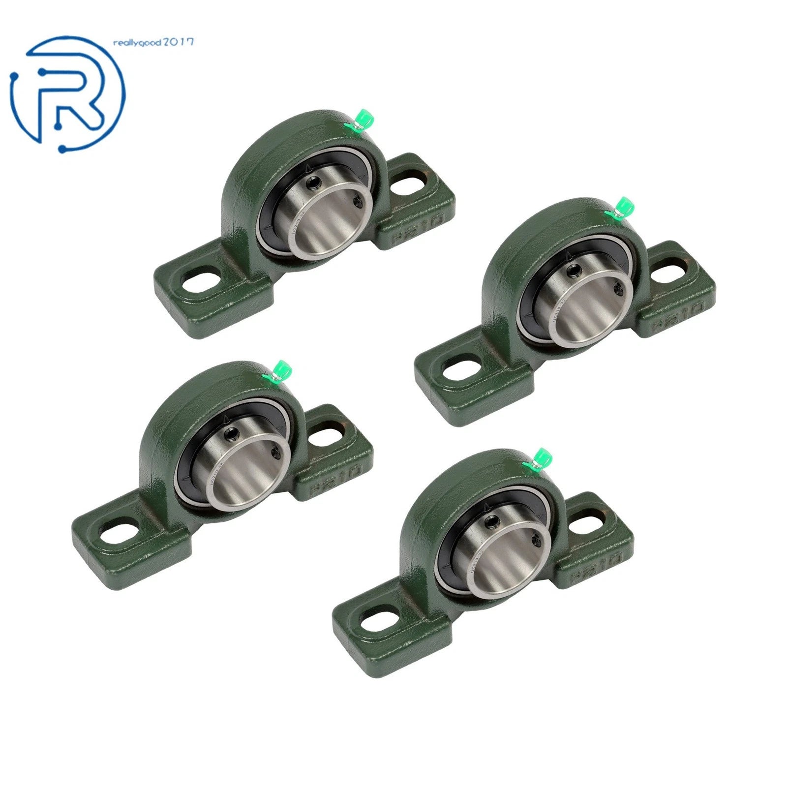 Set of 4 Pillow Block Mounted Ball Bearings for Various Applications (2")