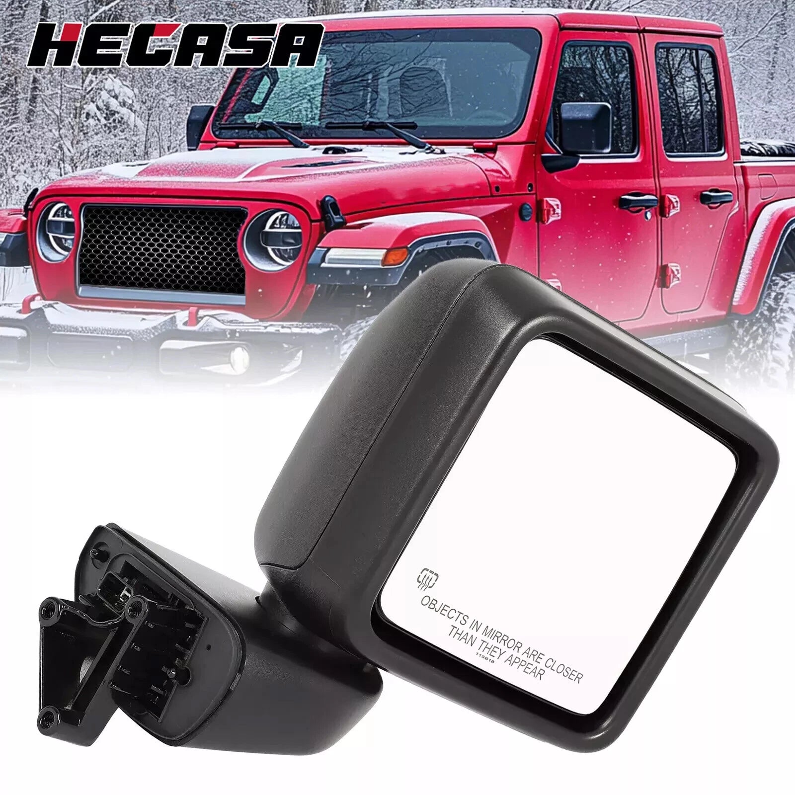 Power Heated Rear View Mirror for Jeep Wrangler (2018–2024) & Gladiator (2020–2024) RH