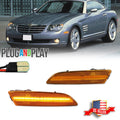 2X LED Amber Lens Front Side Marker Lights for Chrysler Crossfire (2004–2008)