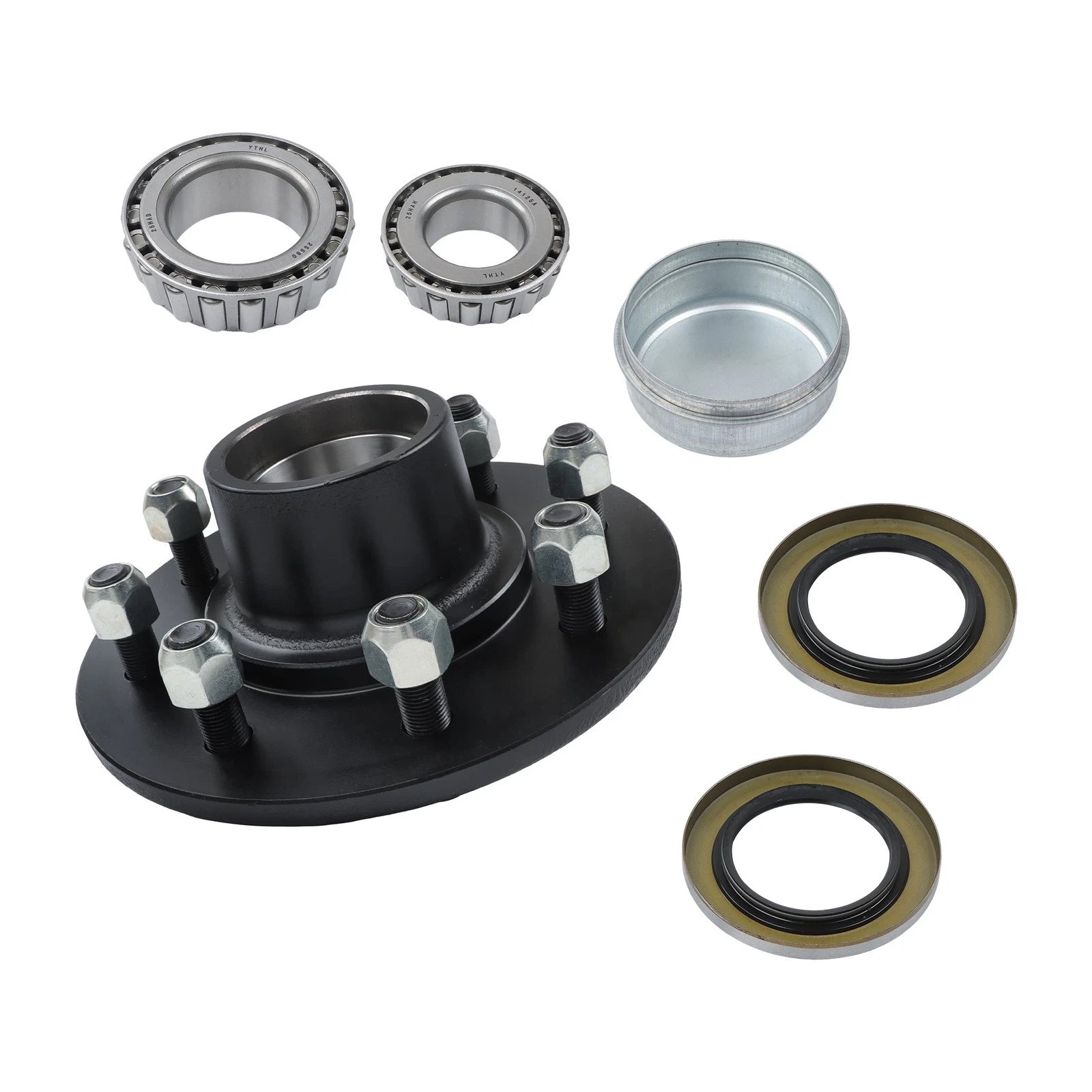 8 Lug 6.5" Trailer Hub Kit for 7000lbs Trailers (Fits 42 Spindle)