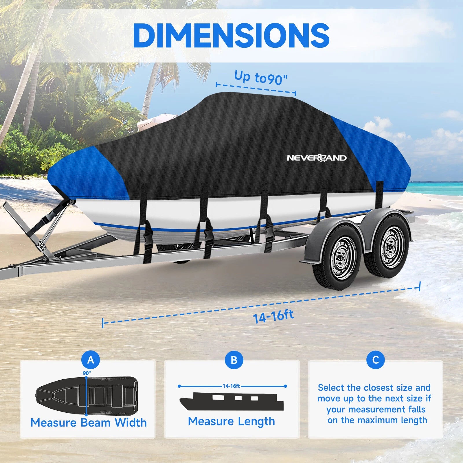 Boat Cover for V-Hull Runabout Pontoon (14-24ft) UV Waterproof Dust Protection