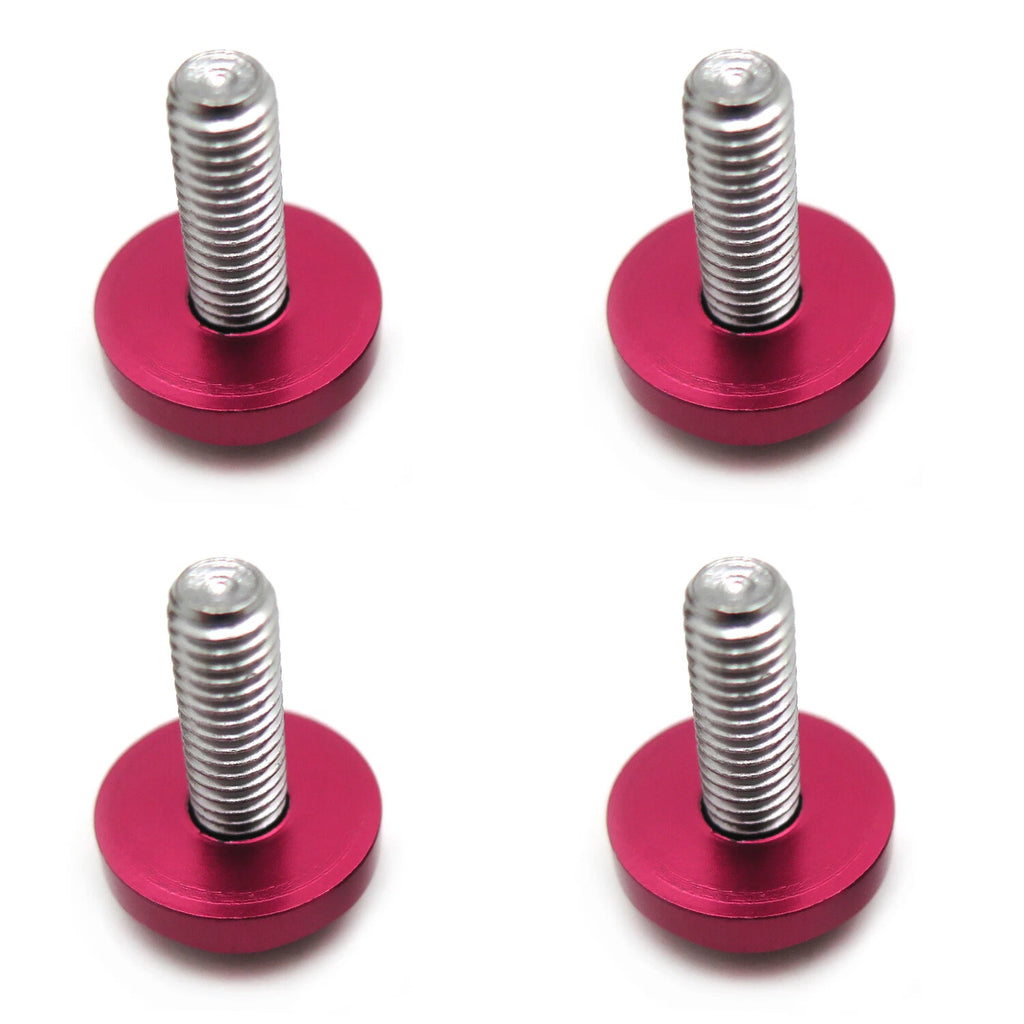 Set of 4 License Plate Frame Screw Bolt Fasteners for Motorcycle (6mm) Red