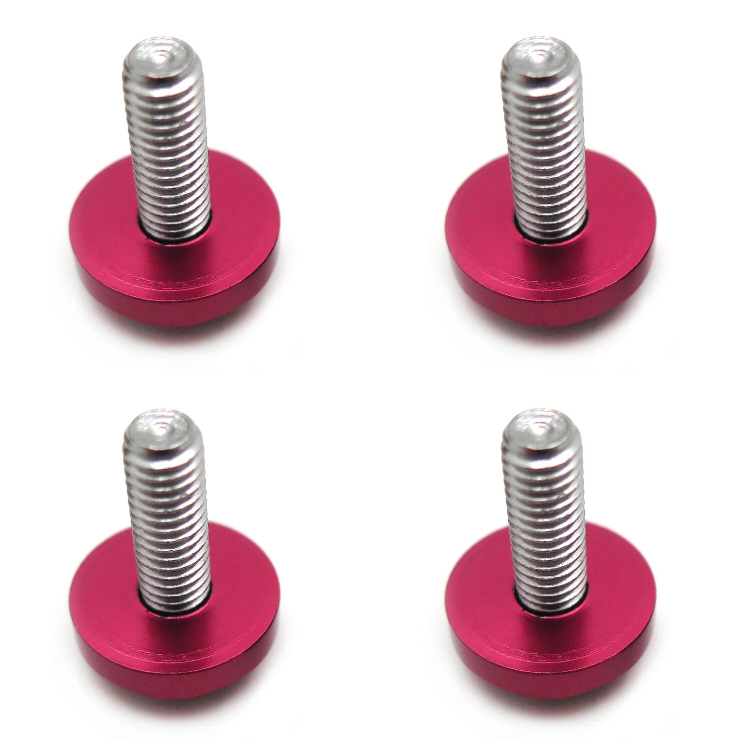 Set of 4 License Plate Frame Screw Bolt Fasteners for Motorcycle (6mm) Red