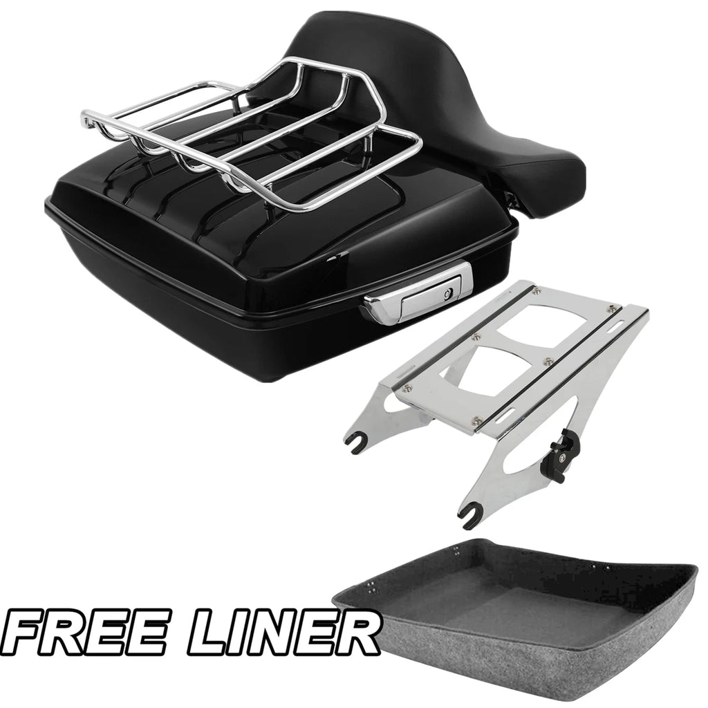Chopped Trunk Mount Rack Backrest Pad for Harley Street Road Glide (2014–2023)