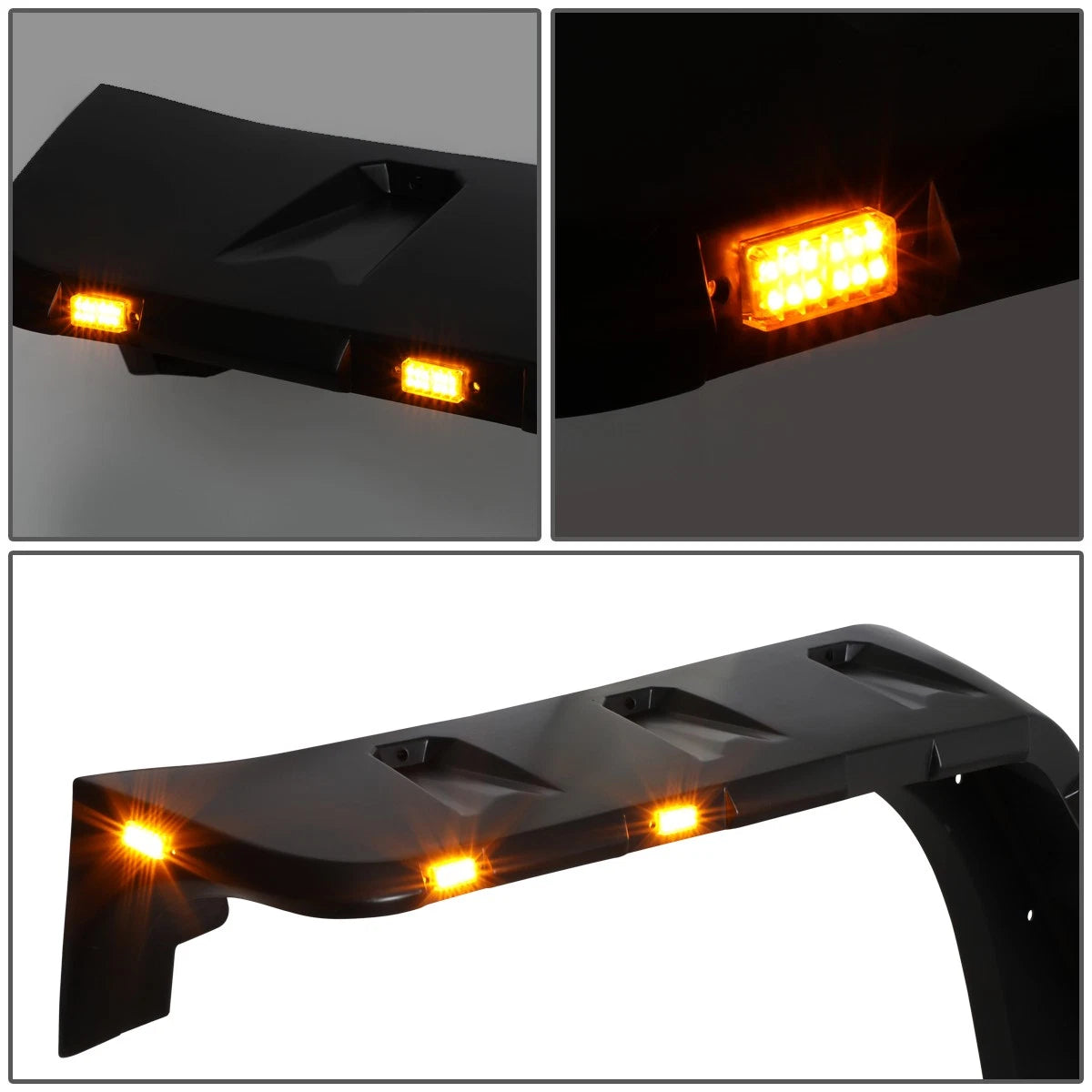 Set of 4 Pocket-Riveted LED Wheel Fender Flares for Jeep Wrangler JK (2007–2018)