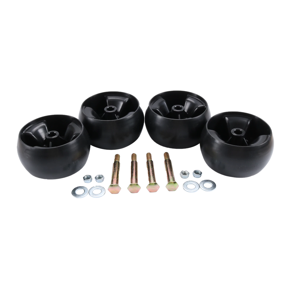 Set of 4 Deck Roller Wheels for Lawn Tractors (5in Diameter)