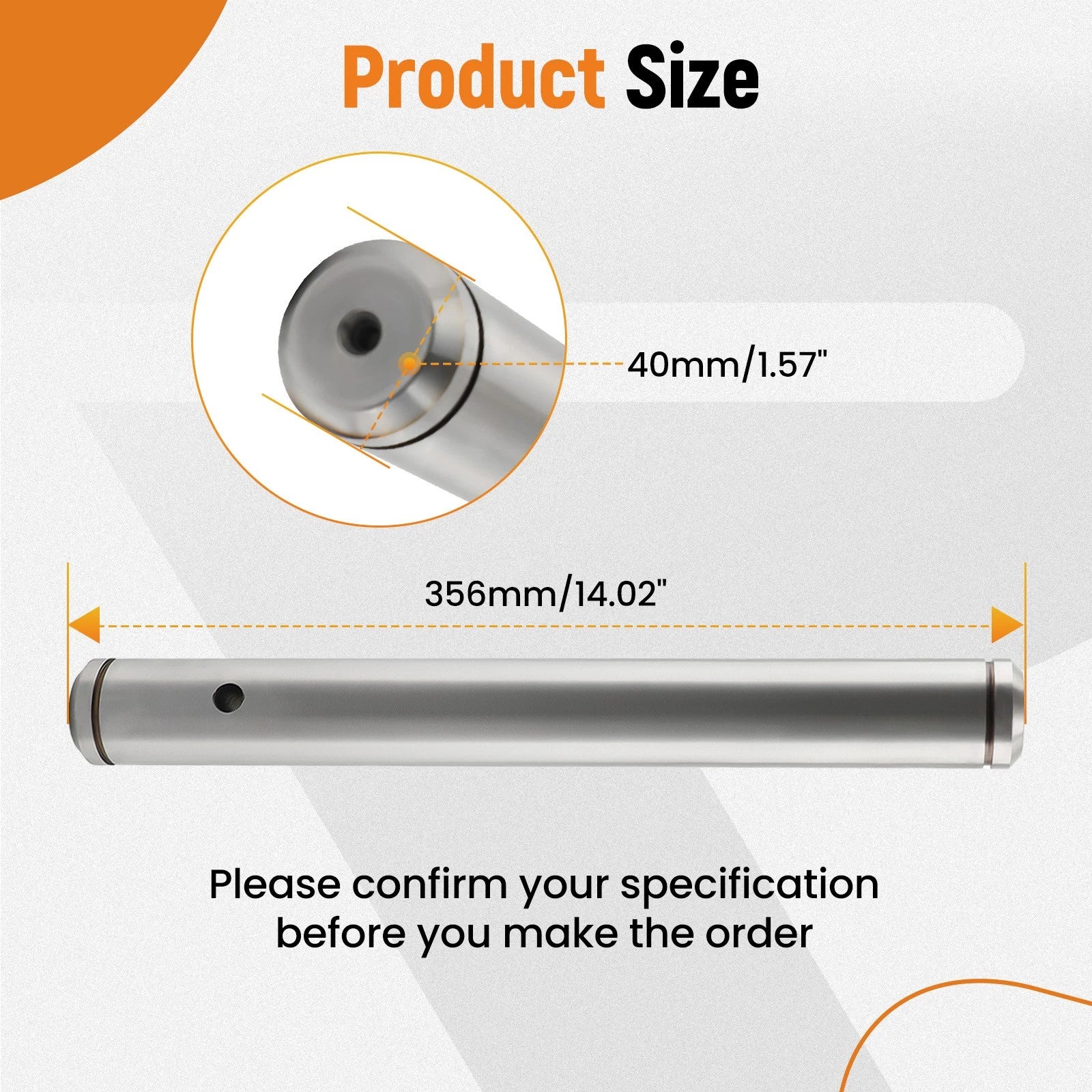 Greaseable Main Thumb Pin for Kubota KX121 KX91 KX71 KX033-4 KX040-4 U35