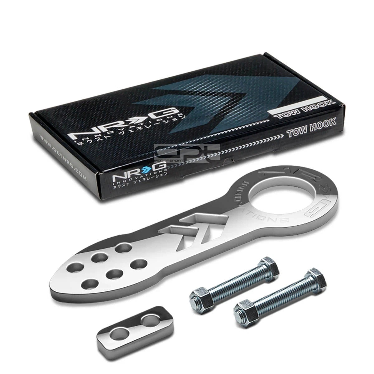 NRG Front CNC Anodized Aluminum Chrome Towing Hitch Tow Hook for JDM/USDM