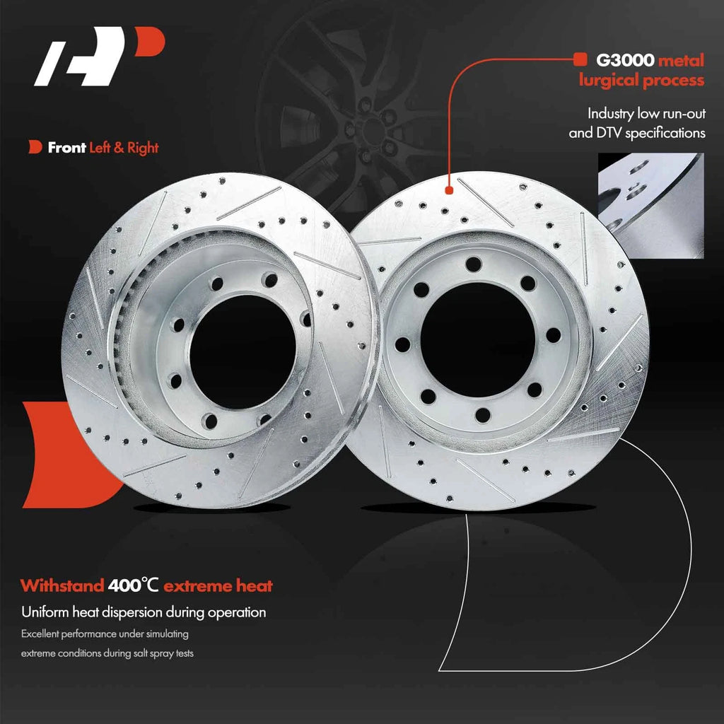 Front Drilled Brake Rotors for Ford F-250 F-350 Super Duty (2005–2012)