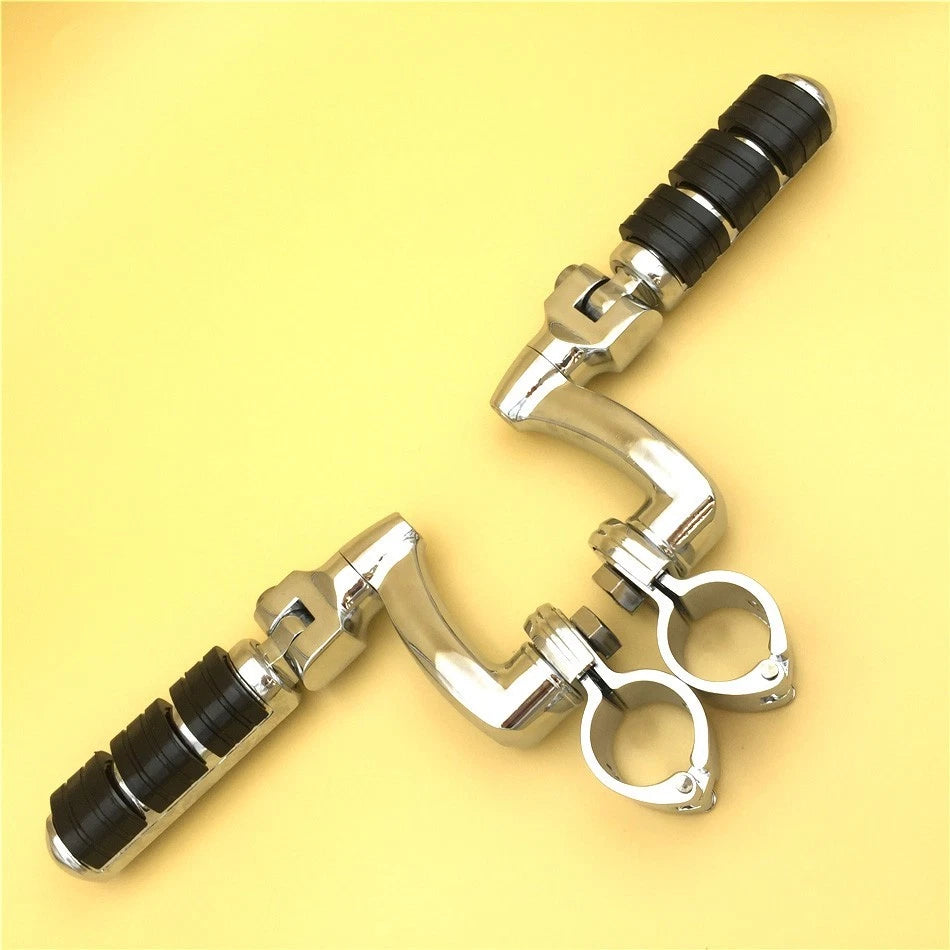Chrome 1.5" Clamp Footrest Foot Peg for Triumph Rocket 3 (2004–2023)
