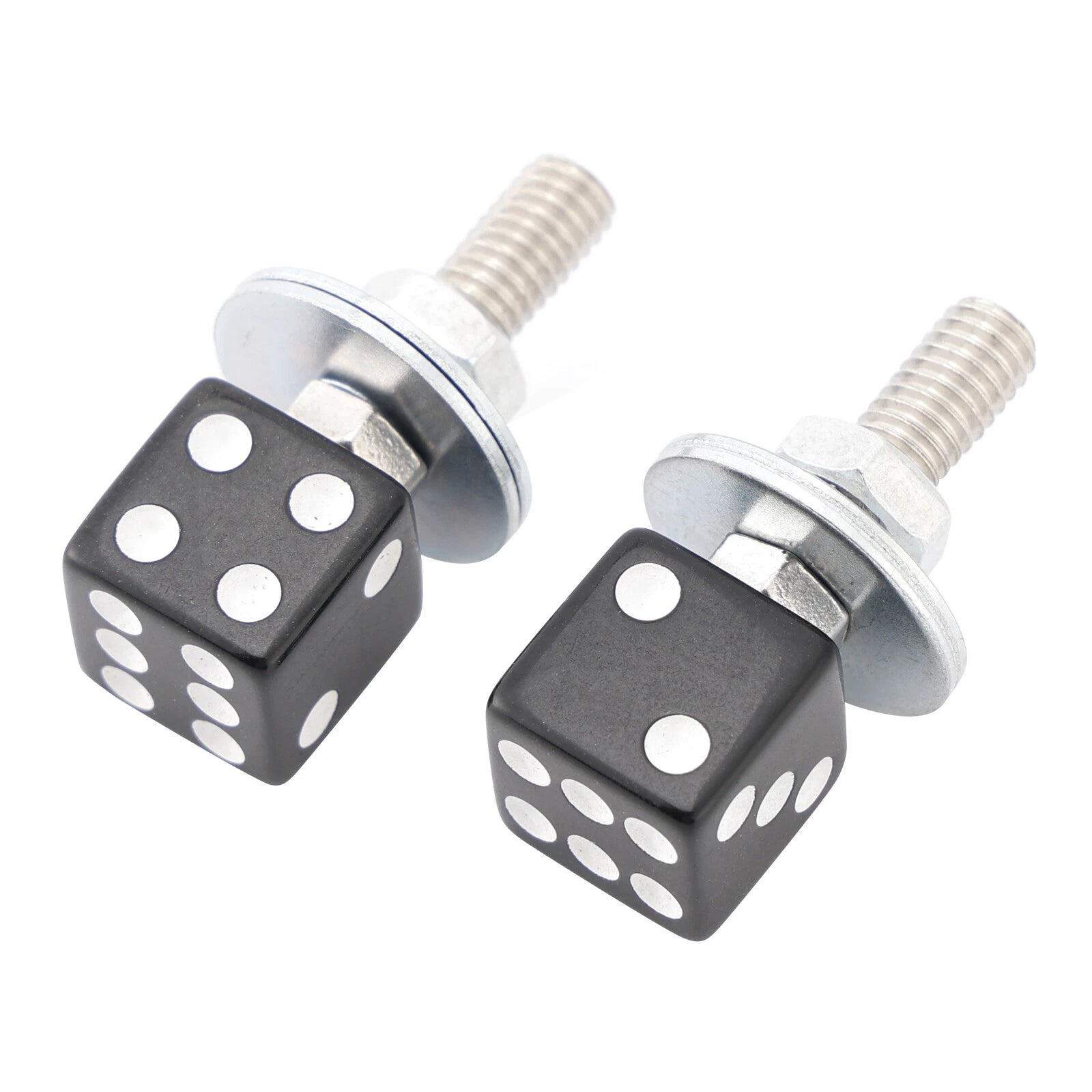 2X Black Dice License Plate Bolts for Motorcycle Bike