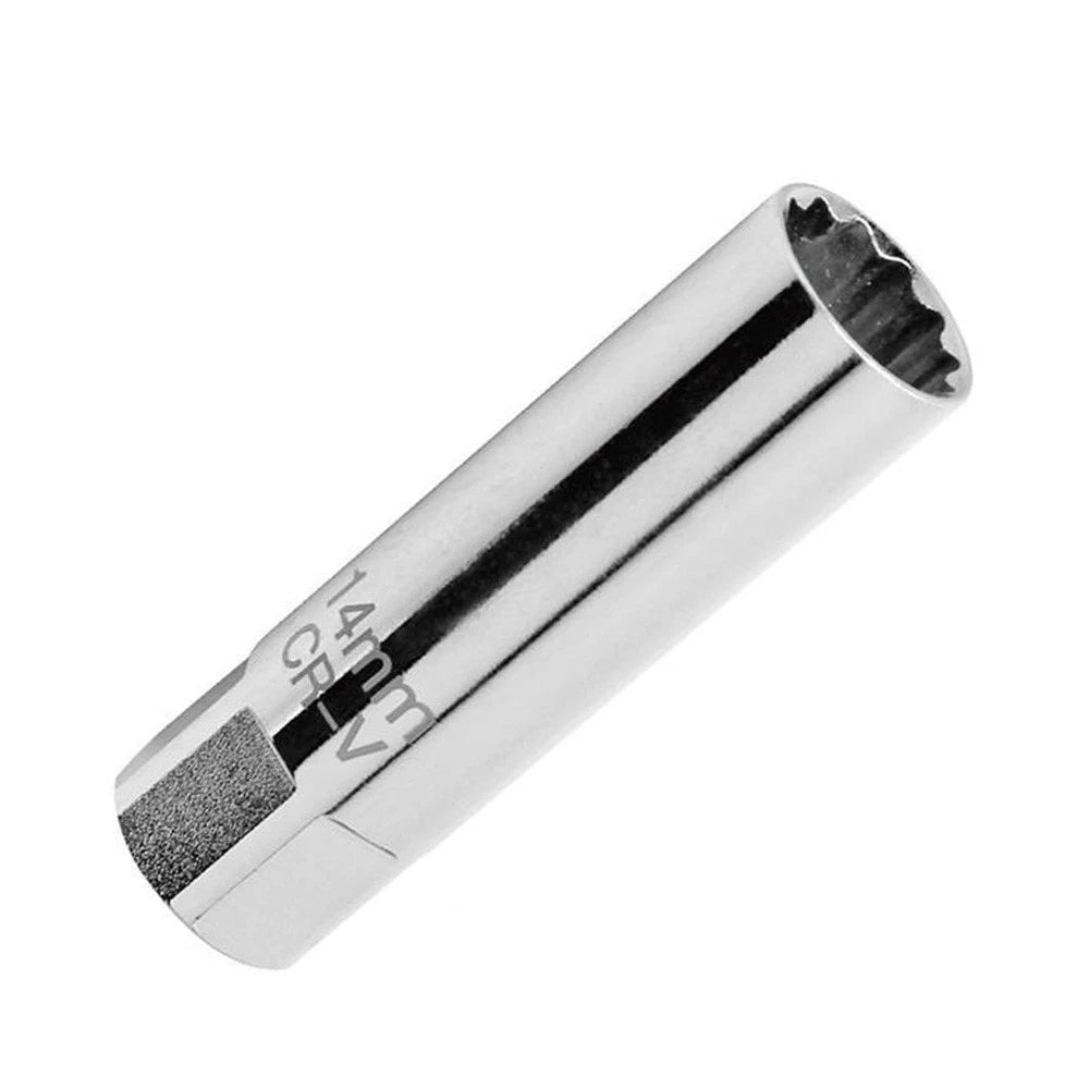 14mm Spark Plug Socket for Auto Car (12 Point, Deep Thin Wall, 3/8" Drive)