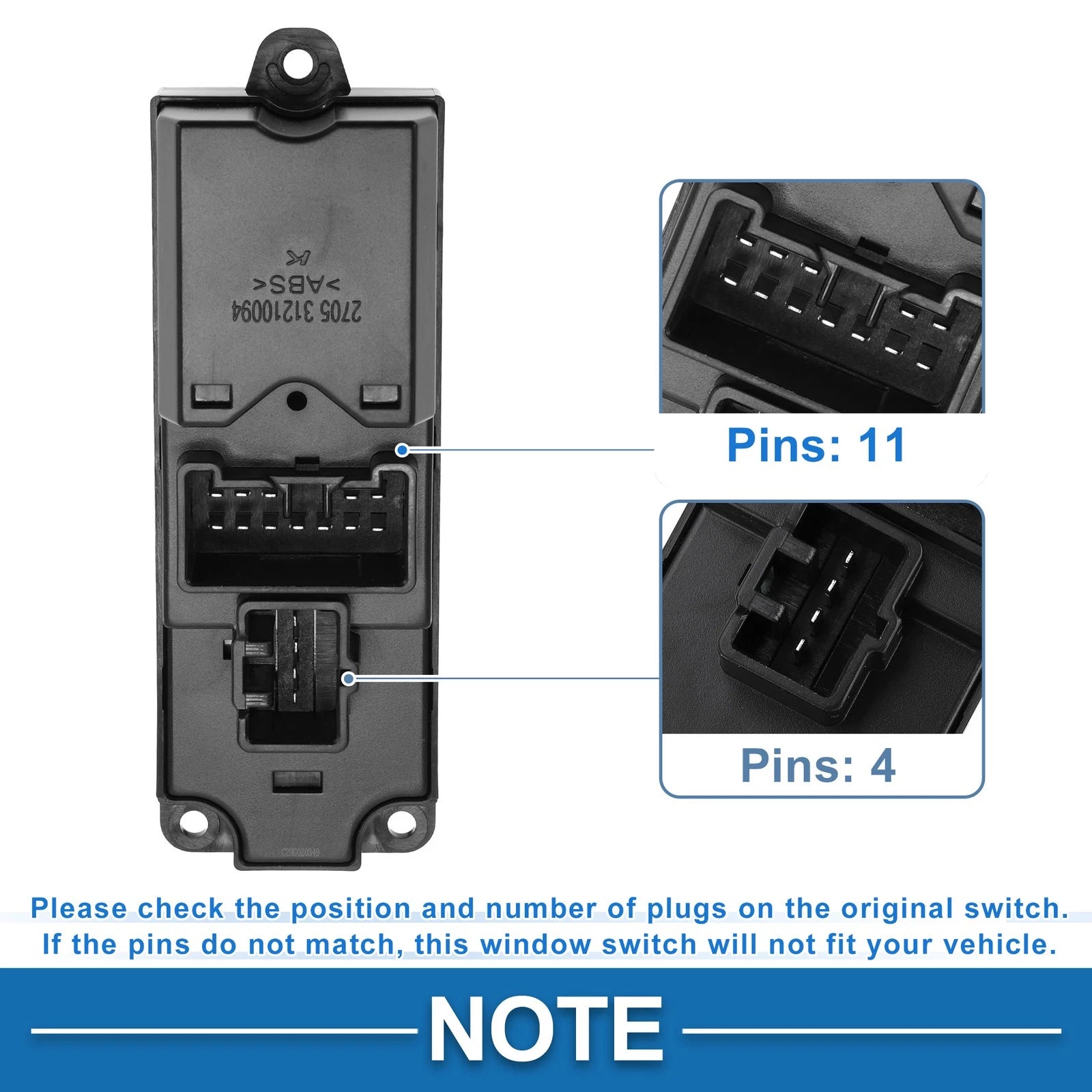 Power Window Switch for Mazda 323 MPV BT50 (B27A66350)