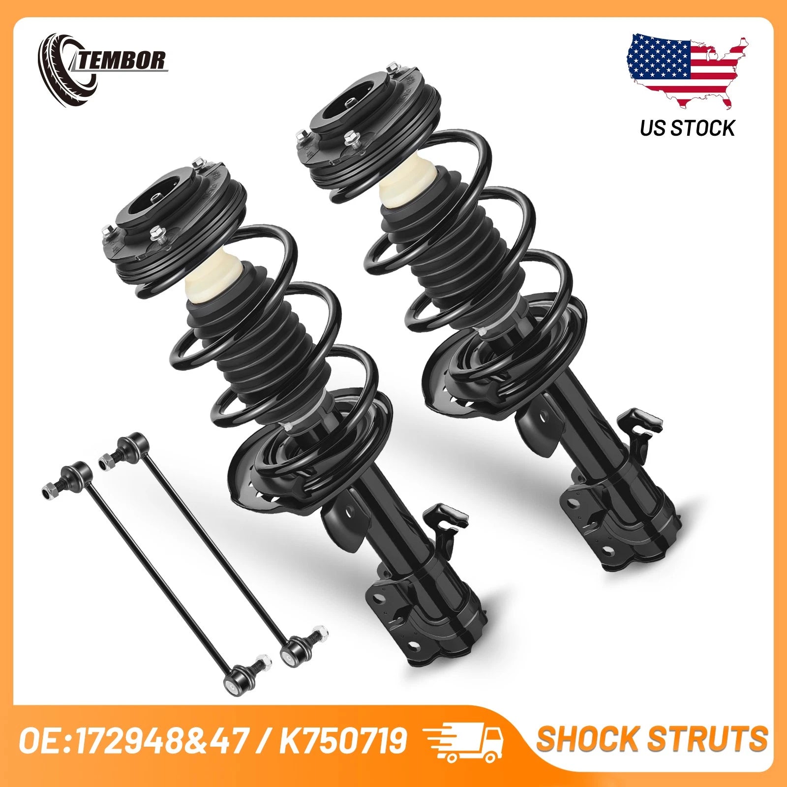 Front Struts Assemblies for 2013-2019 Nissan Sentra 1.8L (4PCS)