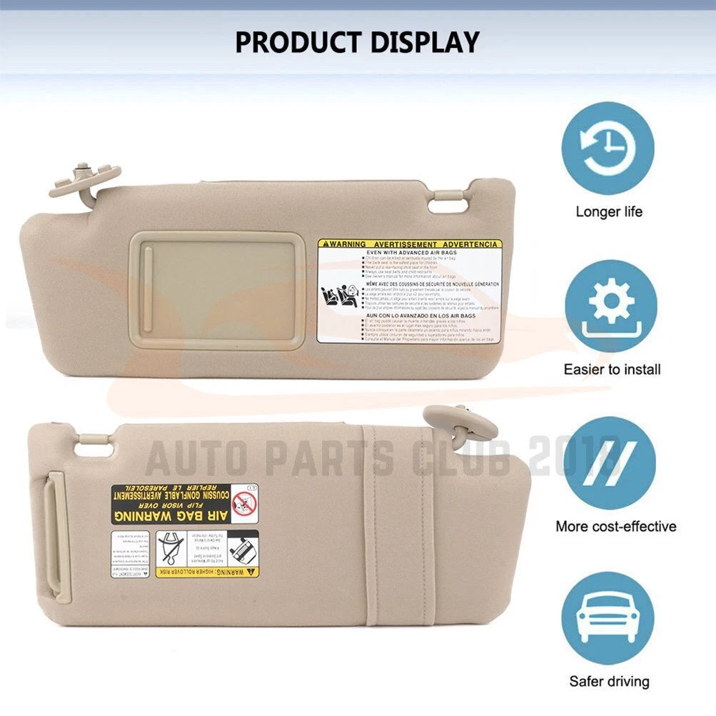 Tan Beige Cloth Sun Visor for Toyota Tacoma (2005–2014)