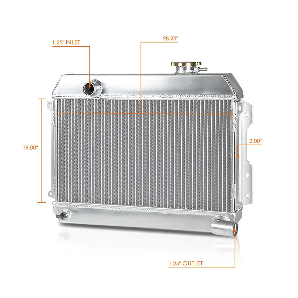 3-Row Aluminum Racing Radiator for Datsun 510 SRL311/SR/521 (1968–1973)