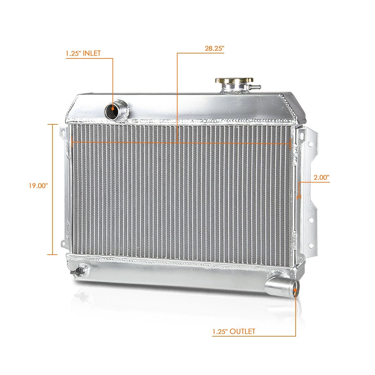 3-Row Aluminum Racing Radiator for Datsun 510 SRL311/SR/521 (1968–1973)