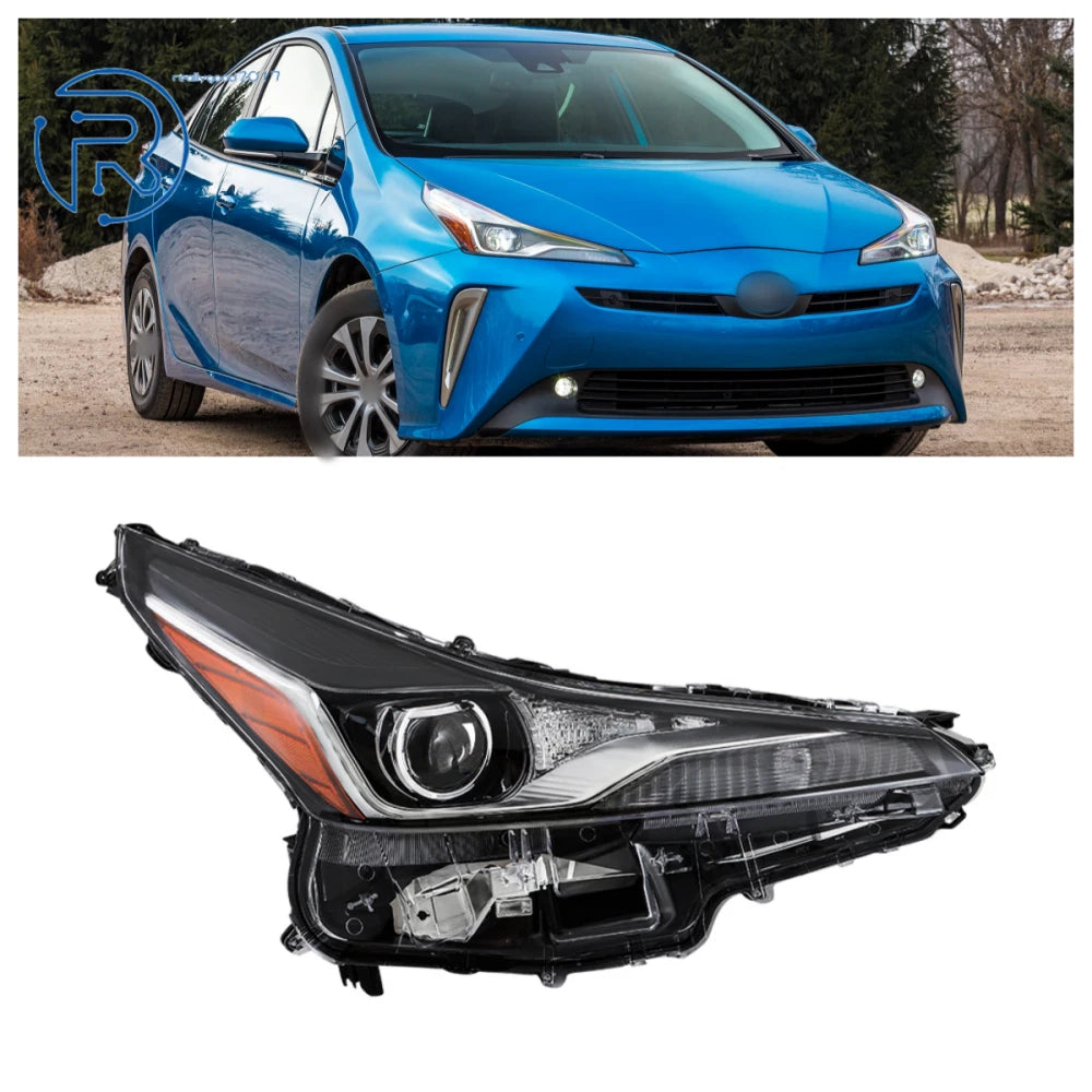 Right Side LED Black Housing Headlight for Toyota Prius (2019–2022)