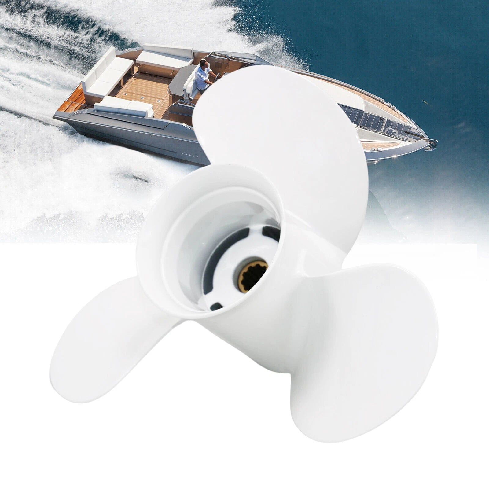 9-7/8x9 Aluminum Boat Propeller for Yamaha 20-30hp (10 Spline, RH)