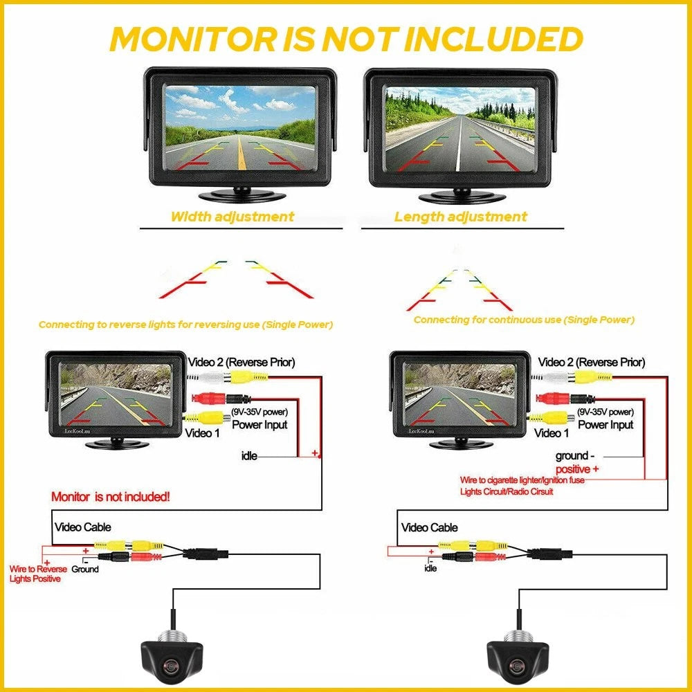 HD Night Vision Rear Camera for Cars (Waterproof, 170°)