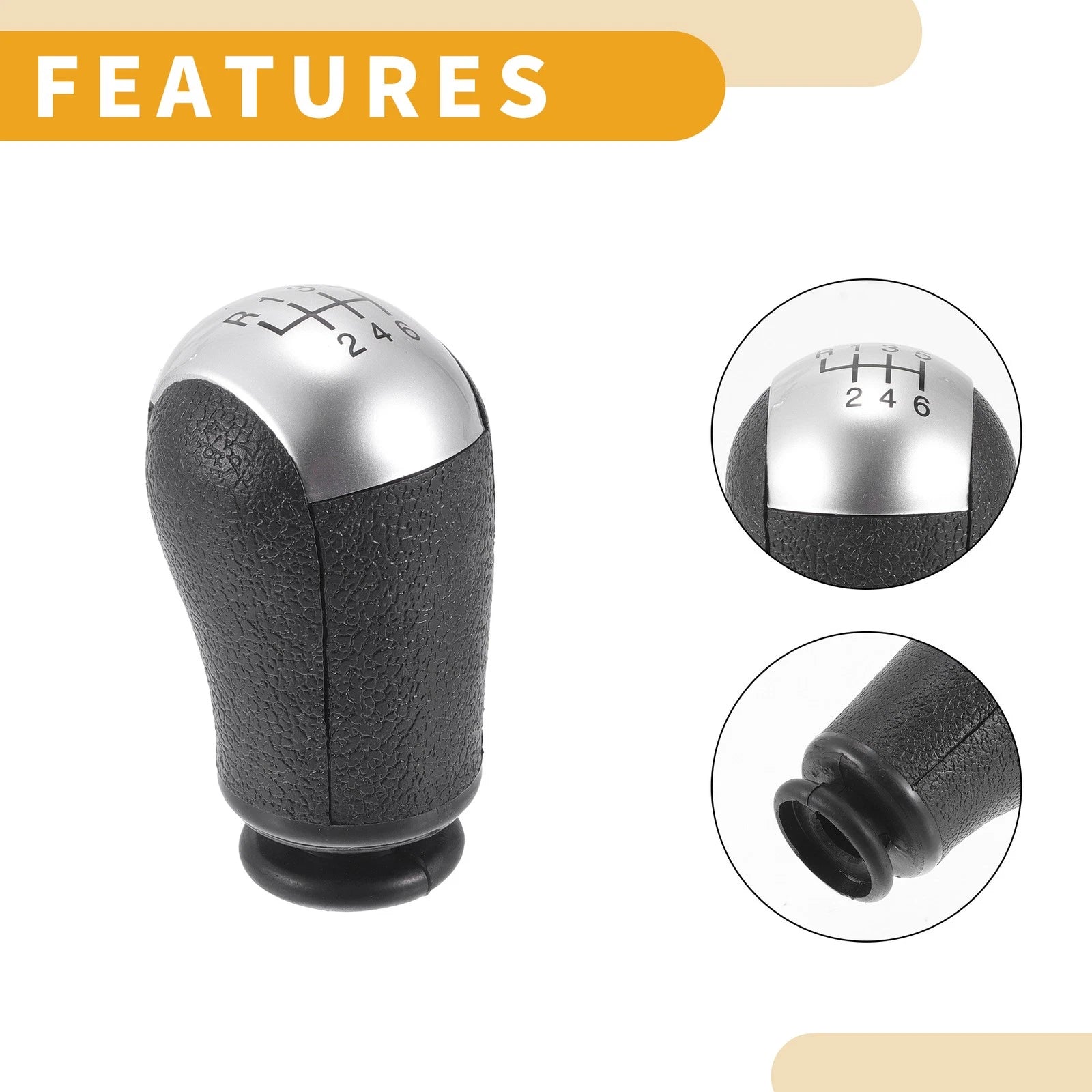 6 Speed Manual Gear Shifter Knob for Ford Focus (2005–2012) Plastic Silver Tone