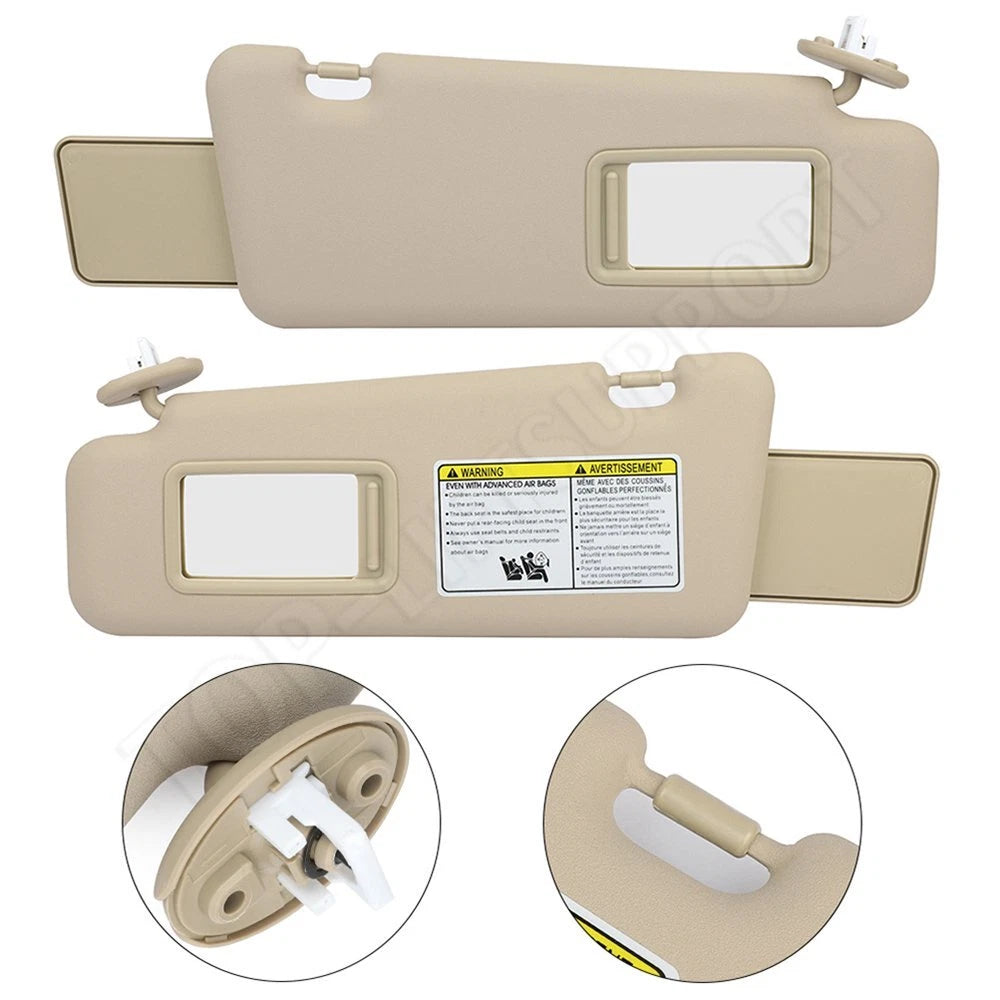 Set of 2 Beige Sun Visors for Toyota Highlander (2008–2013)