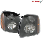 Black Trim Headlights Set for GMC Yukon Denali (2007–2014) Left + Right