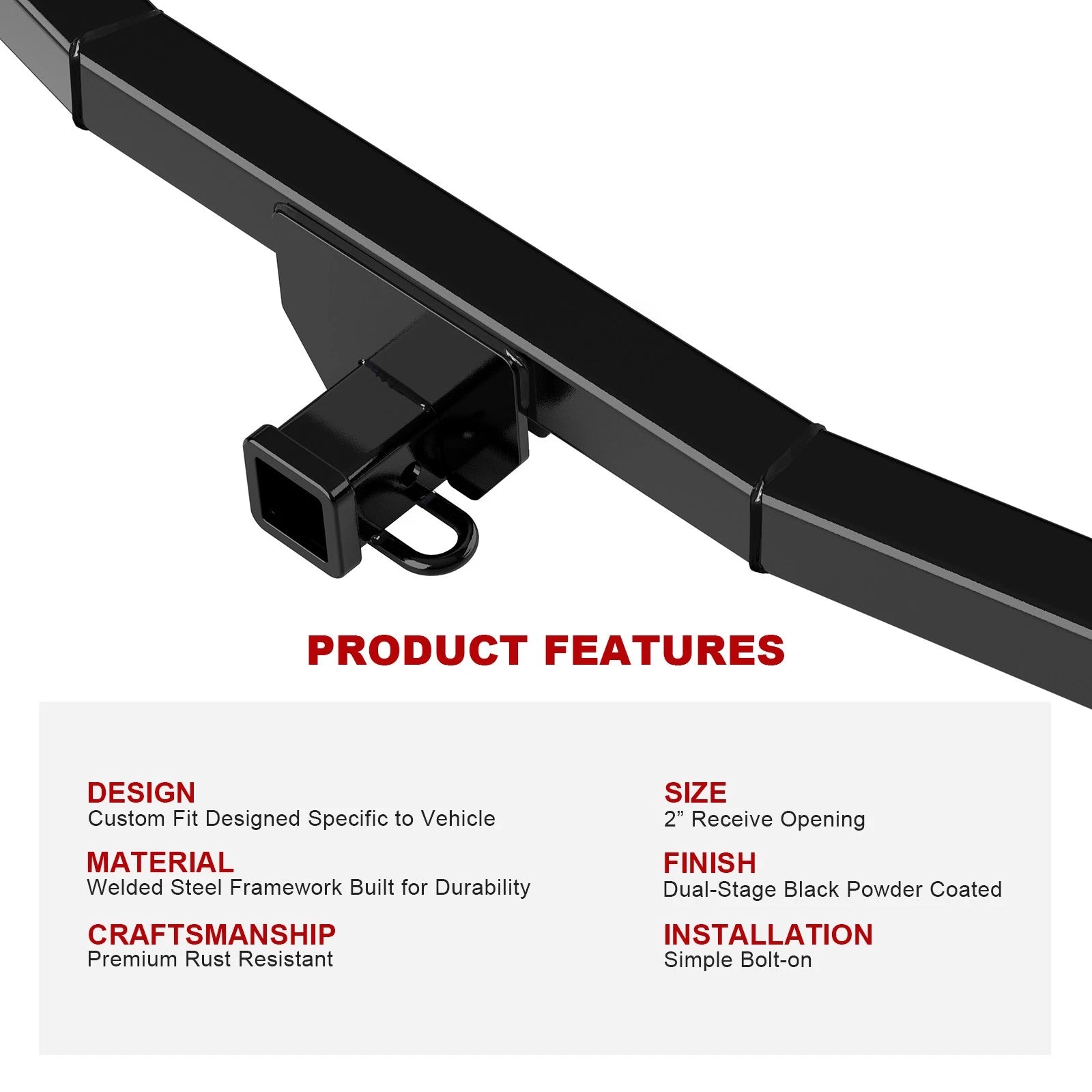 2 Inch Trailer Hitch Receiver for Toyota Highlander (2020-2026)